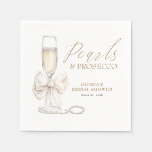 Perlen & Prosecco-Junggesellinnenabschied weißer B Serviette