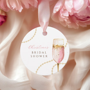 Perlen & Prosecco Pink Gold Brautparty Geschenkanhänger