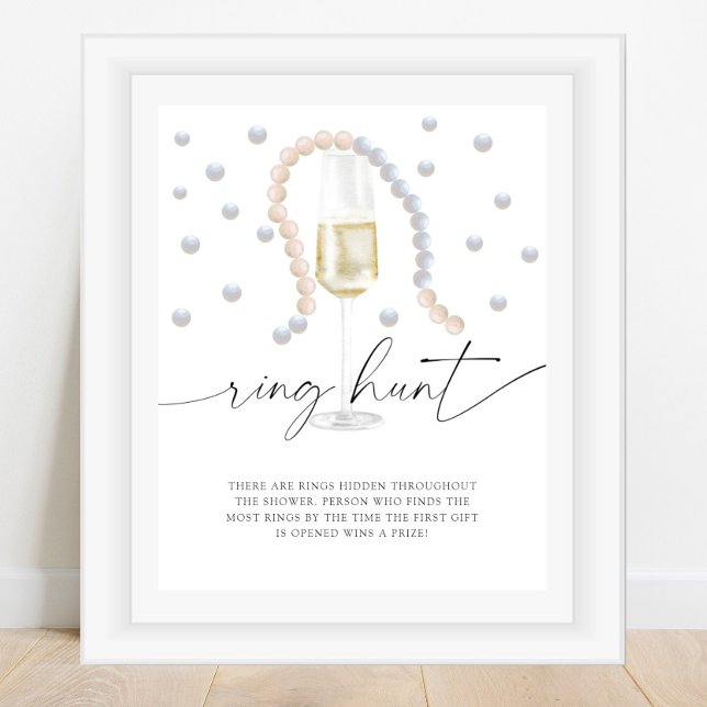 Perlen & Prosecco - Ringjagd Brautparty Poster (Von Creator hochgeladen)