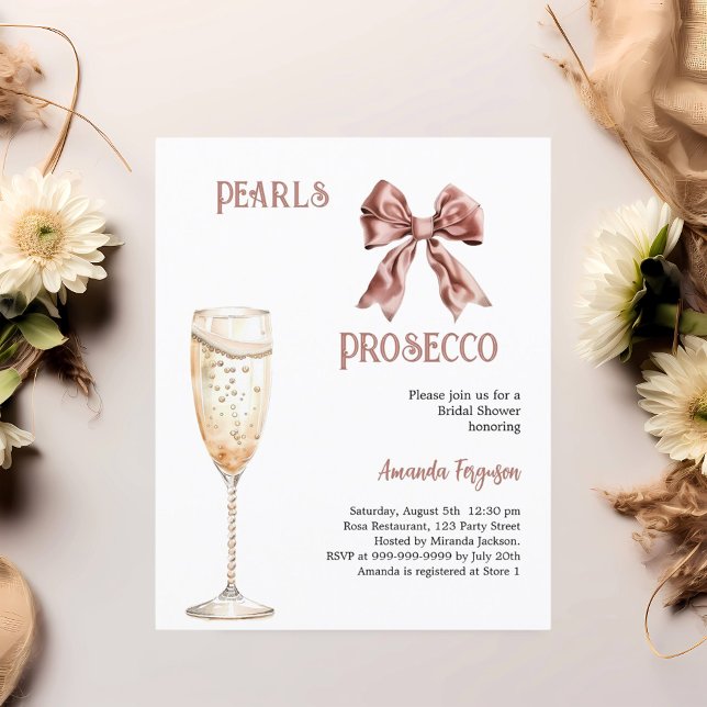 Perlen Prosecco Rosa Bugbrust Bridal Einladung (Von Creator hochgeladen)