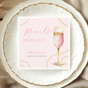 Perlen Prosecco Rosa Gold Brautparty Serviette