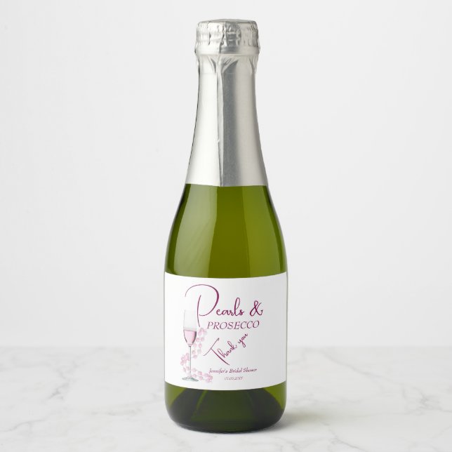 Perlen & Prosecco Rosa Rosa Elegantes Brautparty (Vorderseite)