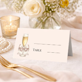 Perlen Prosecco rosa Schleife Brautparty Platzkarte