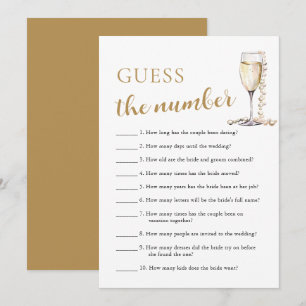 Perlen & Prosecco Zahlen erraten Brautspiel Einladung