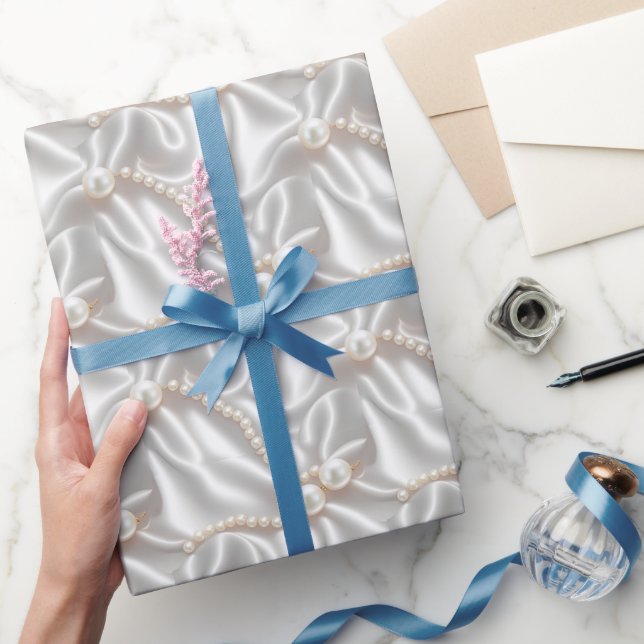 Perlen & Satin Geschenkpapier (Schenken)