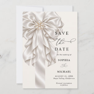 Perlen-Satin-Schleife Elegante Hochzeit Termin vor Einladung