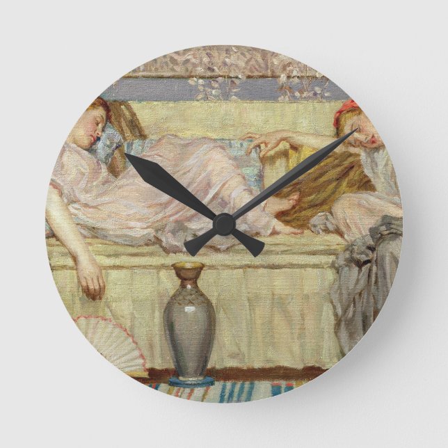 Perlen (Studie), c.1875 (Öl auf Leinwand) Runde Wanduhr (Vorderseite)