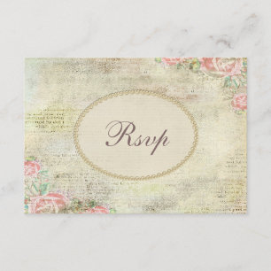 Perlen u. Spitze-Shabby Chic-Rosen UAWG RSVP Karte