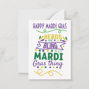 Perlen und Blasen ist eine Mardi Gras Thing Card Mitteilungskarte