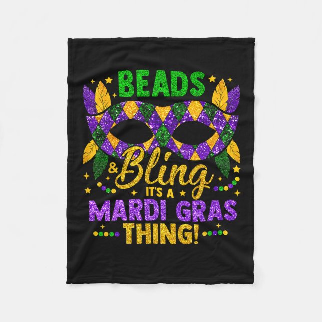 Perlen und Bling ist ein Mardi Gras Thing Carnival Fleecedecke (Vorderseite)