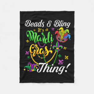 Perlen und Bling ist ein Mardi Gras Thing Carnival Fleecedecke