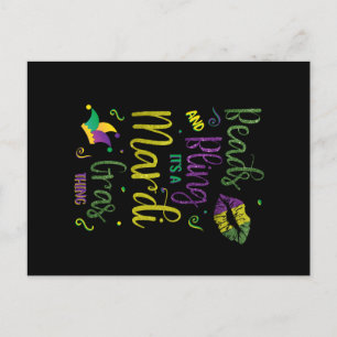 Perlen und Bling ist ein Mardi Gras Thing Carnival Postkarte