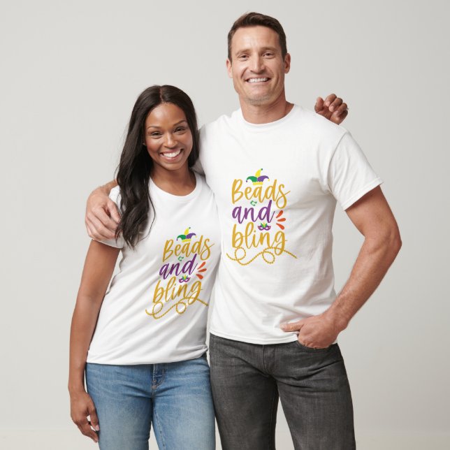 Perlen und Bling Mardi Gras T - Shirt (Unisex)