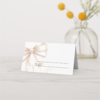 Perlen- und Bogen-Hochzeit Platzkarte