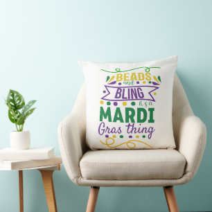 Perlen und Glamour, das ist eine Mardi-Gras-Sache Kissen