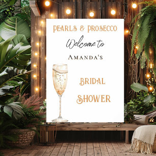 Perlen und goldenes Brautparty der Prosecco Poster