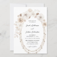 Perlen und Hochzeiten mit weißer Blüte
