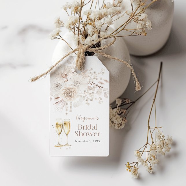 Perlen und Prosecco Braut- Geschenkanhänger (Pearls and Prosecco Bridal Gift Tags
)