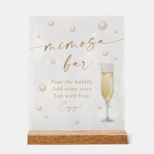 Perlen- und Prosecco-Brautjunggesellinnenabschied- Acrylschild