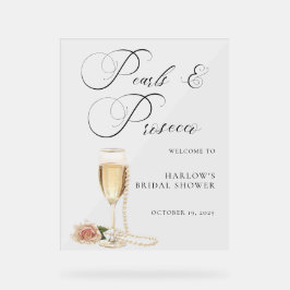 Perlen und Prosecco-Brautparty Acrylschild
