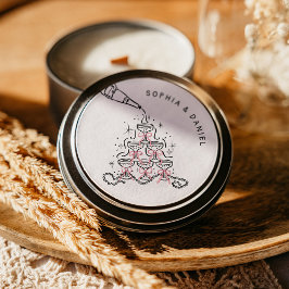 Perlen und Prosecco-Brautparty-Aufkleber Runder Aufkleber