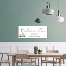 Perlen und Prosecco-Brautparty Banner