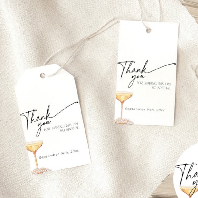 Perlen und Prosecco Brautparty Champagne Brunch Geschenkanhänger (Von Creator hochgeladen)