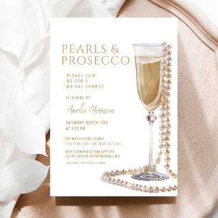 Perlen und Prosecco-Brautparty Champagner Einladung