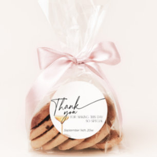 Perlen und Prosecco Brautparty Dankeschön Runder Aufkleber