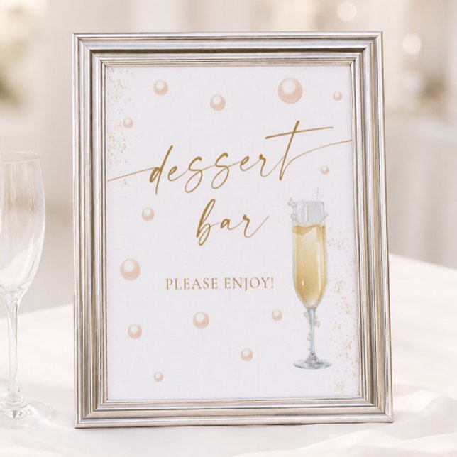 Perlen und Prosecco Brautparty Dessert Bar Poster (Von Creator hochgeladen)