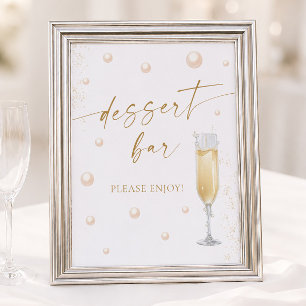 Perlen und Prosecco Brautparty-Dessertbar Poster
