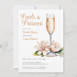 Perlen und Prosecco-Brautparty Einladung