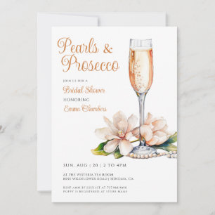 Perlen und Prosecco-Brautparty Einladung