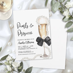 Perlen und Prosecco Brautparty Einladung