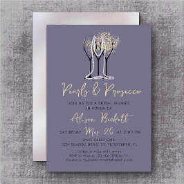 Perlen und Prosecco-Brautparty Einladung