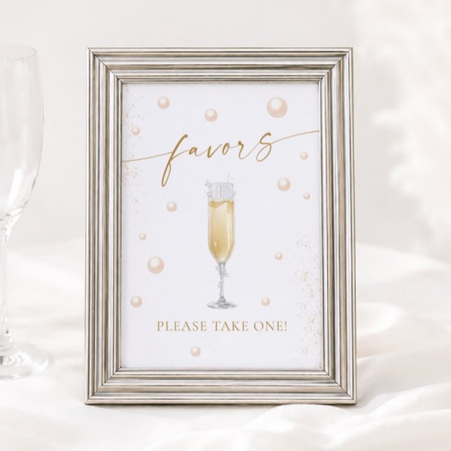 Perlen und Prosecco-Brautparty-Favoriten Poster (Von Creator hochgeladen)