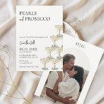 Perlen und Prosecco-Brautparty-Foto Einladung<br><div class="desc">Die Präsentation unserer bemerkenswerten "Perlen und Prosecco" Bridal Dusche Einladung, ein Meisterwerk, das mühelos modernen Minimalismus mit zeitloser romantischer Eleganz verbindet. Diese Einladung ist so konzipiert, dass sie den Stil und die Gnade der Braut widerspiegelt und den perfekten Ton für ein Fest Set, das sowohl raffiniert als auch fröhlich sein...</div>