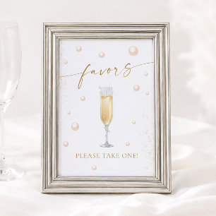 Perlen und Prosecco Brautparty-Geschenke Poster