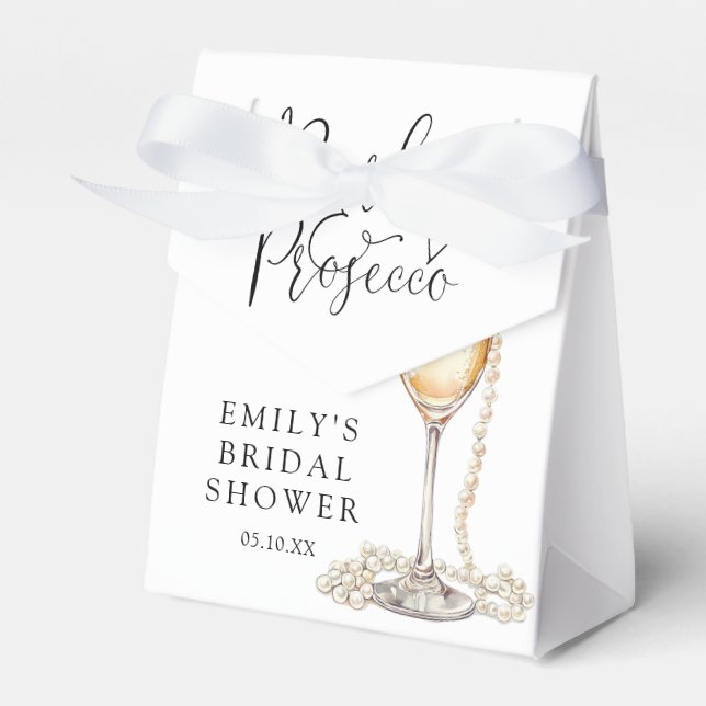Perlen und Prosecco-Brautparty Geschenkschachtel (Vorderseite)