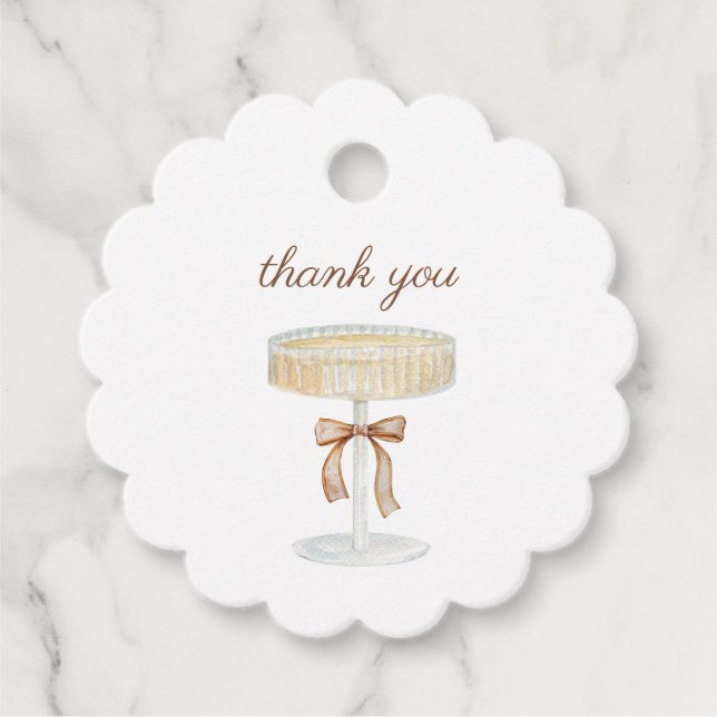 Perlen und Prosecco-Brautparty Liebe Geschenkanhänger (Vorderseite)