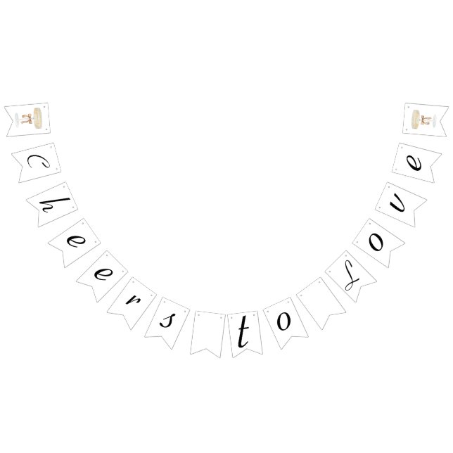 Perlen und Prosecco-Brautparty Liebe Wimpelkette (Alle)