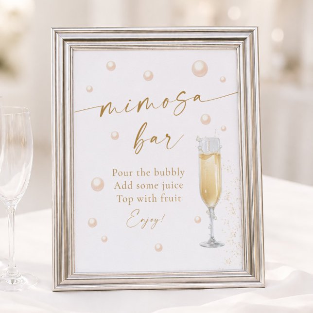 Perlen und Prosecco Brautparty Mimosa Bar Poster (Von Creator hochgeladen)