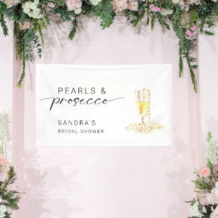 Perlen und Prosecco Brautparty Minimal Banner