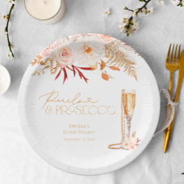 Perlen und Prosecco Brautparty Paper Teller