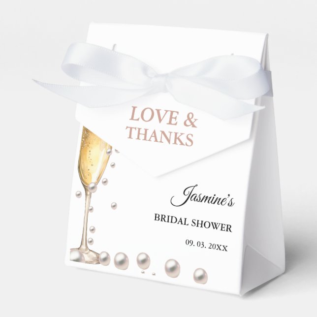 Perlen und Prosecco-Brautparty Party Geschenkschachtel (Vorderseite)