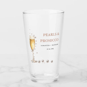 Perlen und Prosecco-Brautparty Party Glas