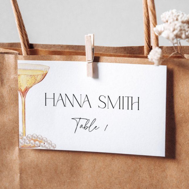 Perlen und Prosecco-Brautparty Platzkarte (Von Creator hochgeladen)