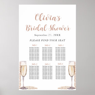 Perlen und Prosecco-Brautparty Poster