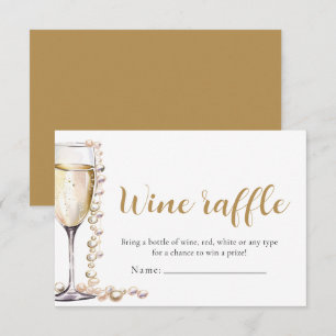 Perlen und Prosecco Brautparty Raffle Einladung