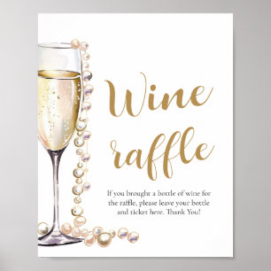 Perlen und Prosecco Brautparty Raffle Spiel Poster